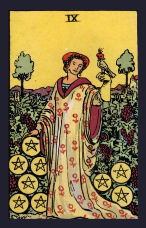 NINE OF PENTACLES