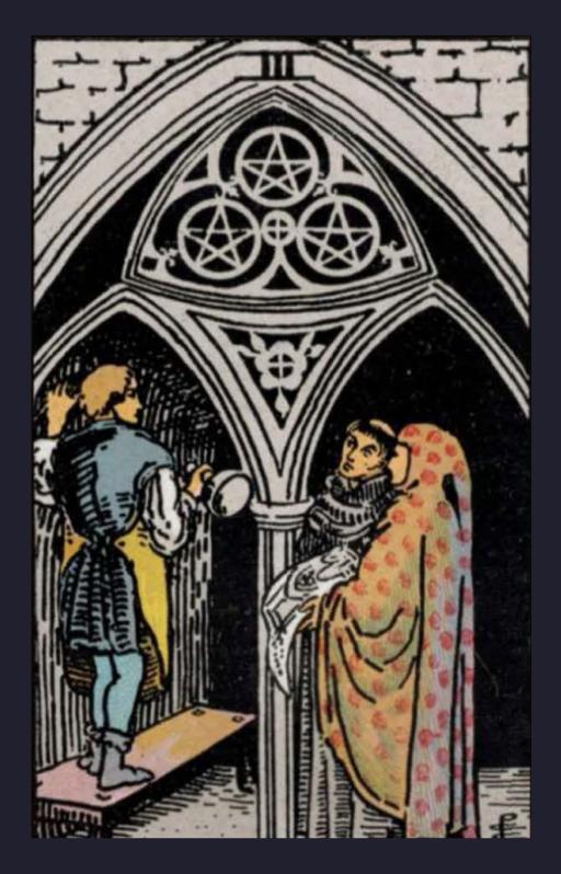 THREE OF PENTACLES