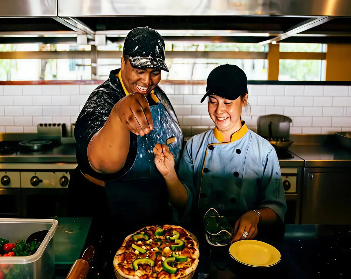 Chef teaching cooking class